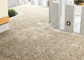 洗い出し、平板、床仕上げ、舗装素材、施工例