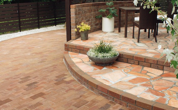 レンガ、アプローチ、施工例