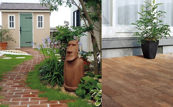 レンガ、アプローチ、施工例