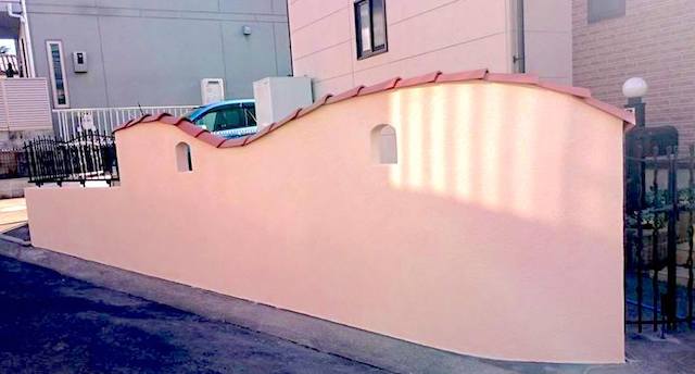 洋風瓦でかわいい壁を作ったエクステリア工事【壁作りレシピ公開します】