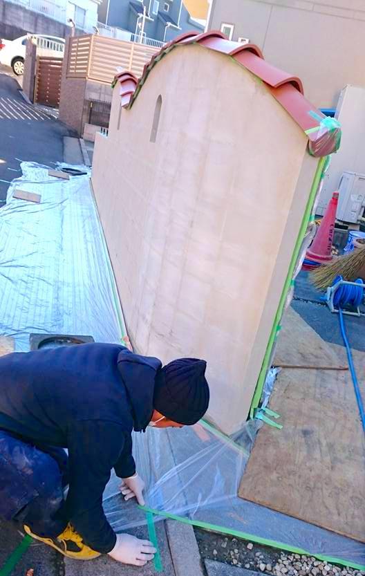 洋風瓦でかわいい壁を作ったエクステリア工事【壁作りレシピ公開します】